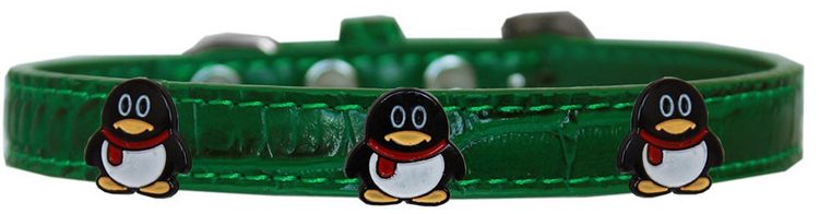 Pidgey the Penguin Widget Croc Dog Collar Emerald Green Size 20